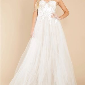 Red Dress- Beginning of Forever White Maxi Dress